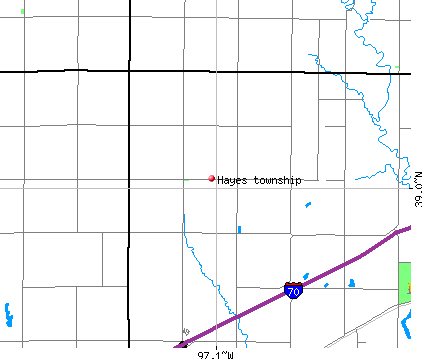 Hayes township, KS map