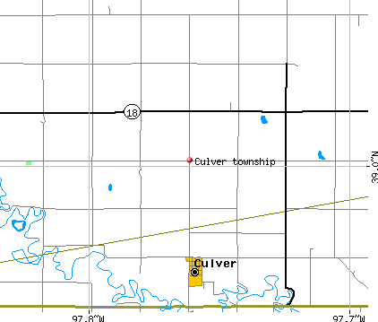 Culver township, KS map