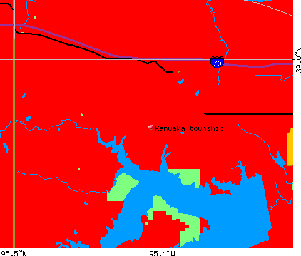 Kanwaka township, KS map