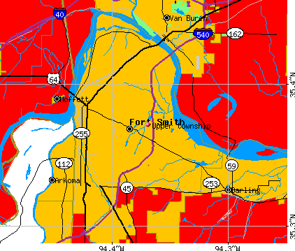 Upper township, AR map