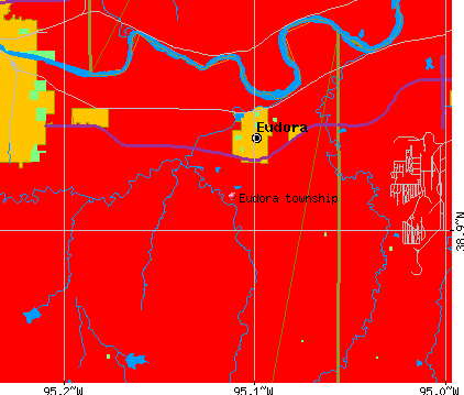 Eudora township, KS map