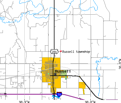 Russell township, KS map
