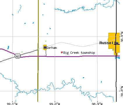 Big Creek township, KS map