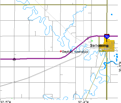 Dayton township, KS map