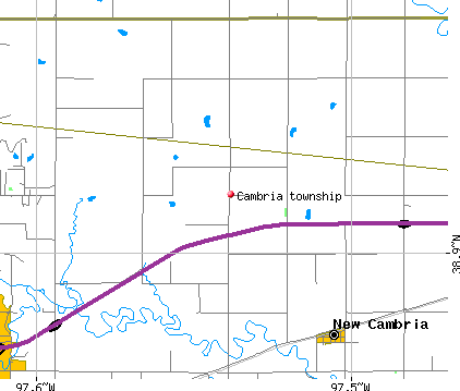 Cambria township, KS map