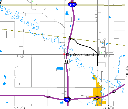 Elm Creek township, KS map