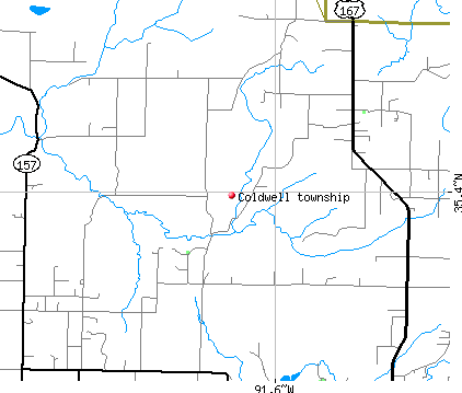 Coldwell township, AR map