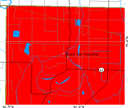 Black Oak township, AR map