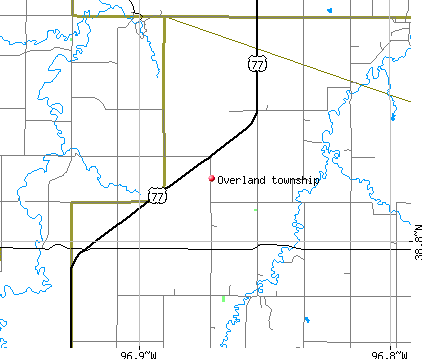 Overland township, KS map