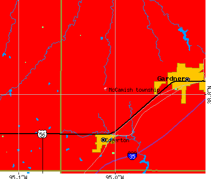 McCamish township, KS map