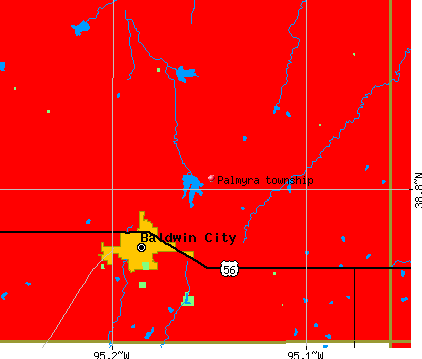 Palmyra township, KS map