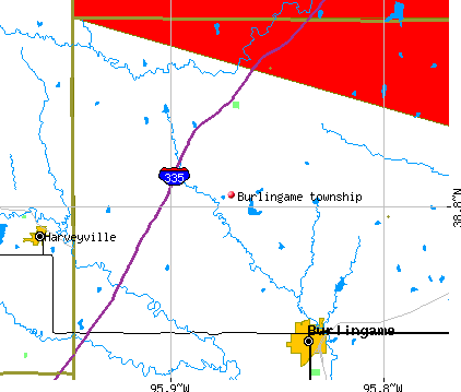 Burlingame township, KS map