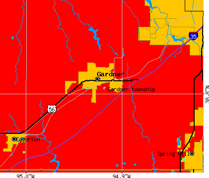 Gardner township, KS map