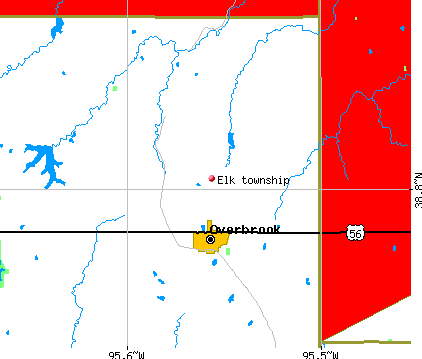 Elk township, KS map