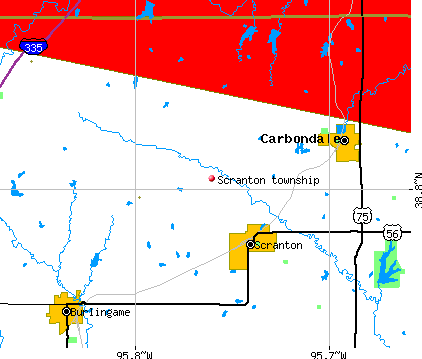Scranton township, KS map