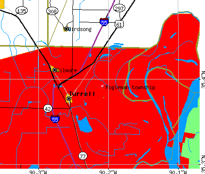 Fogleman township, AR map