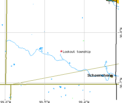 Lookout township, KS map