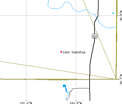 Lees township, KS map