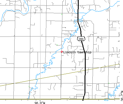 Lincoln township, KS map