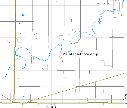 Winterset township, KS map