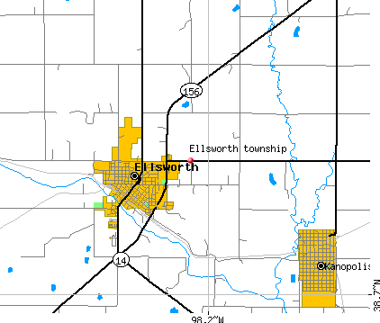 Ellsworth township, KS map