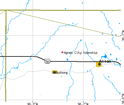 Agnes City township, KS map