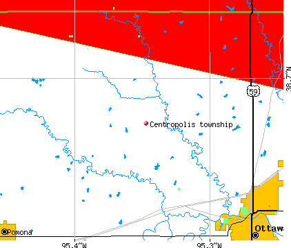 Centropolis township, KS map