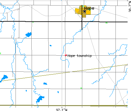 Hope township, KS map