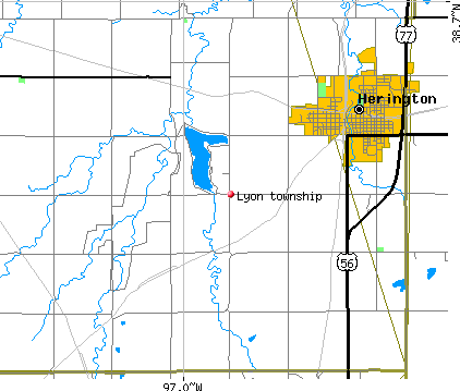Lyon township, KS map