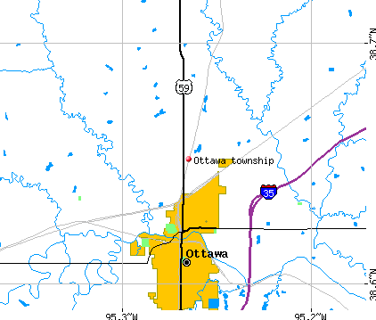 Ottawa township, KS map