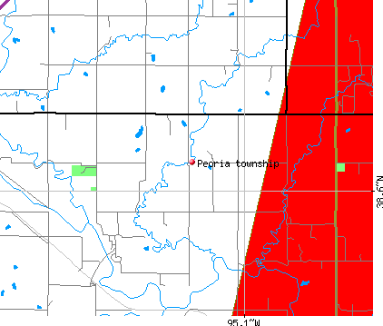 Peoria township, KS map