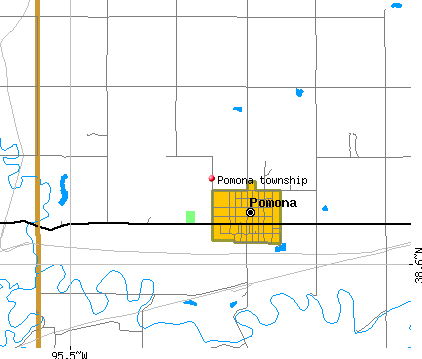 Pomona township, KS map