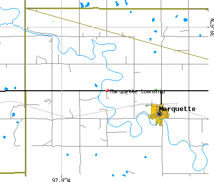 Marquette township, KS map