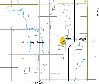 Lost Springs township, KS map