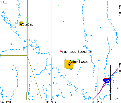 Americus township, KS map