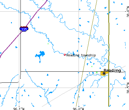 Reading township, KS map