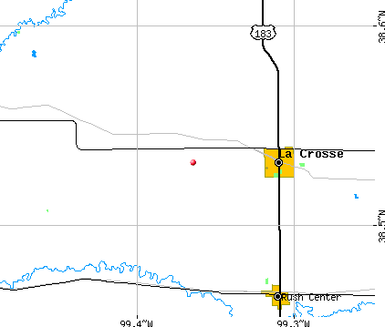 La Crosse-Brookdale township, KS map