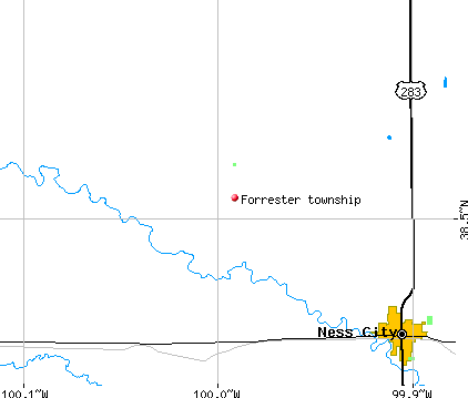 Forrester township, KS map