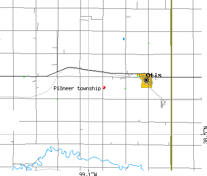 Pioneer township, KS map