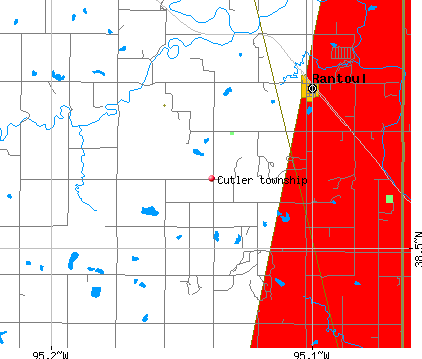 Cutler township, KS map