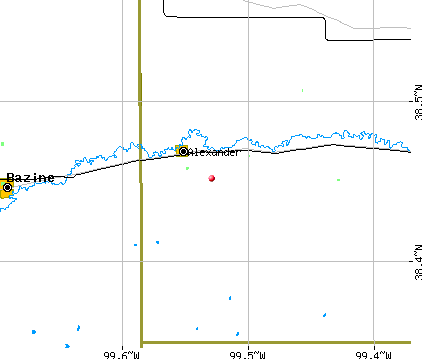 Alexander-Belle Prairie township, KS map