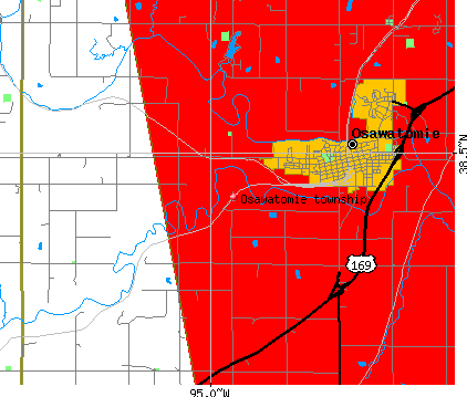 Osawatomie township, KS map