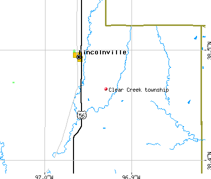 Clear Creek township, KS map