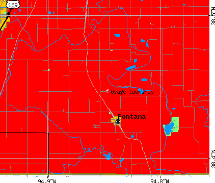 Osage township, KS map
