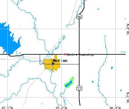 Centre township, KS map