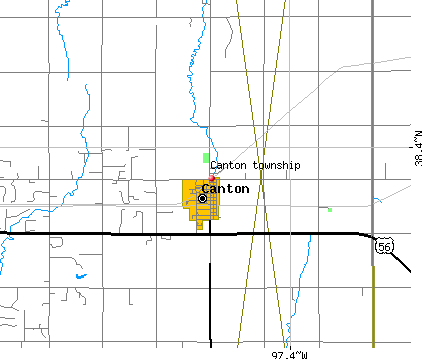 Canton township, KS map
