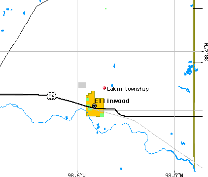 Lakin township, KS map