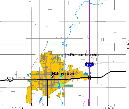 McPherson township, KS map