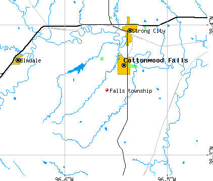 Falls township, KS map