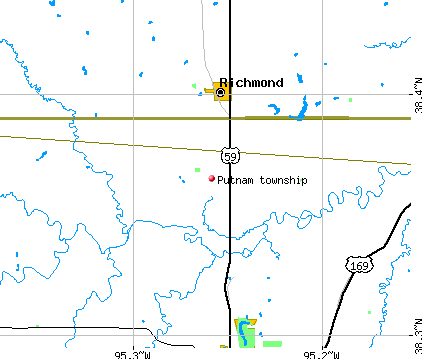 Putnam township, KS map